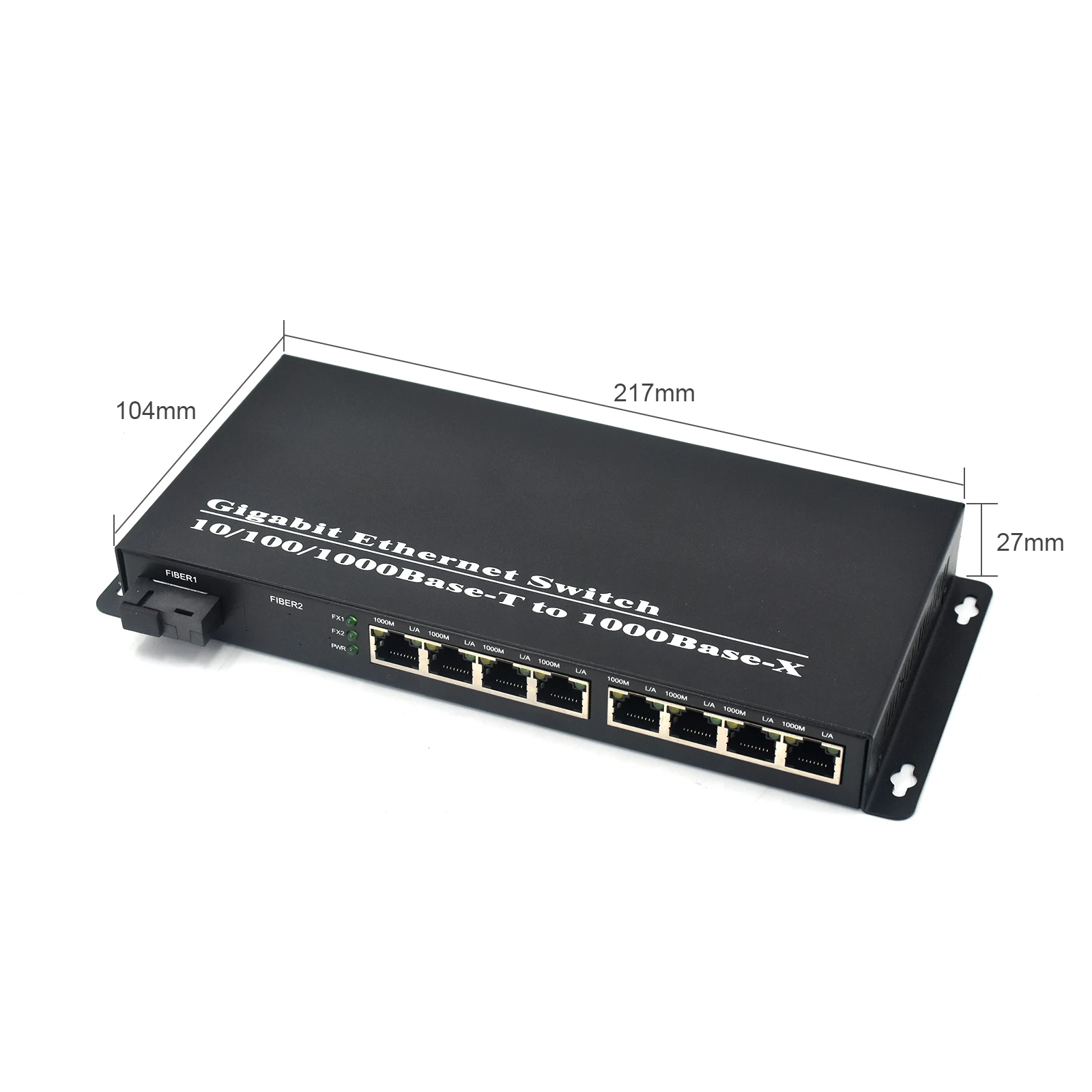 1000Mbps Unmanaged 8‑Port RJ45 Media Converter Switch 1 SC Port 1.25Gbps Desktop Wall Mount Long‑Distance Extension view 3