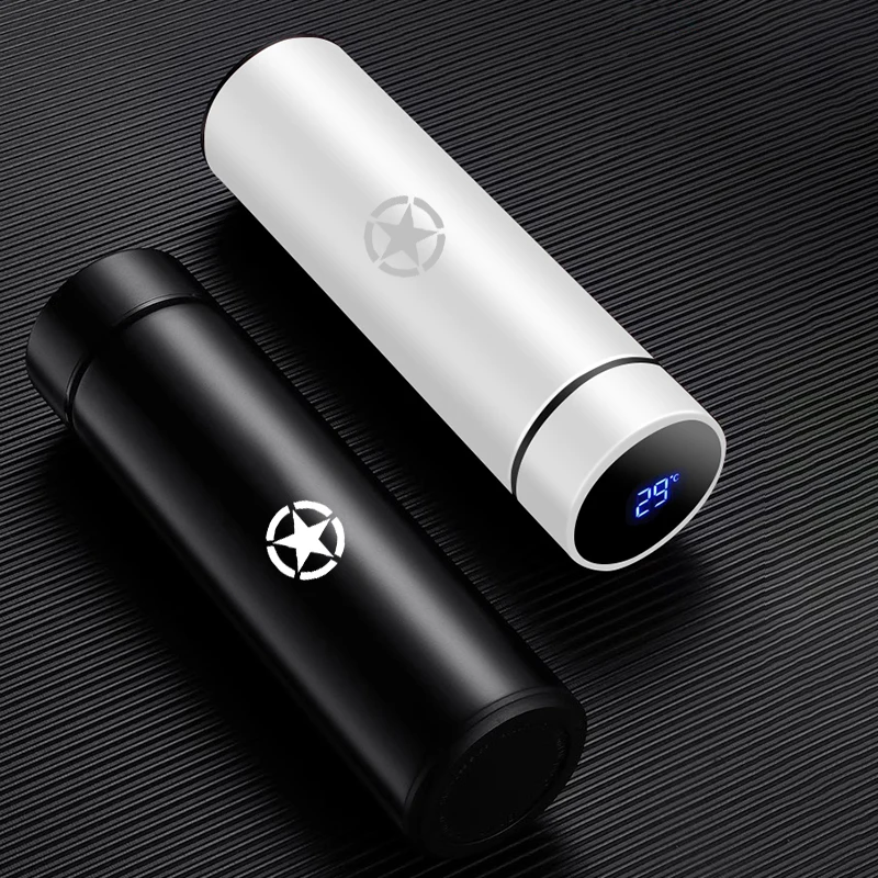 

500ml Car Insulated Cup Water Cup Coffee Tea Thermos Mug For Jeep Renegade Wrangler JK Compass Grand Cherokee Gladiator Patriot