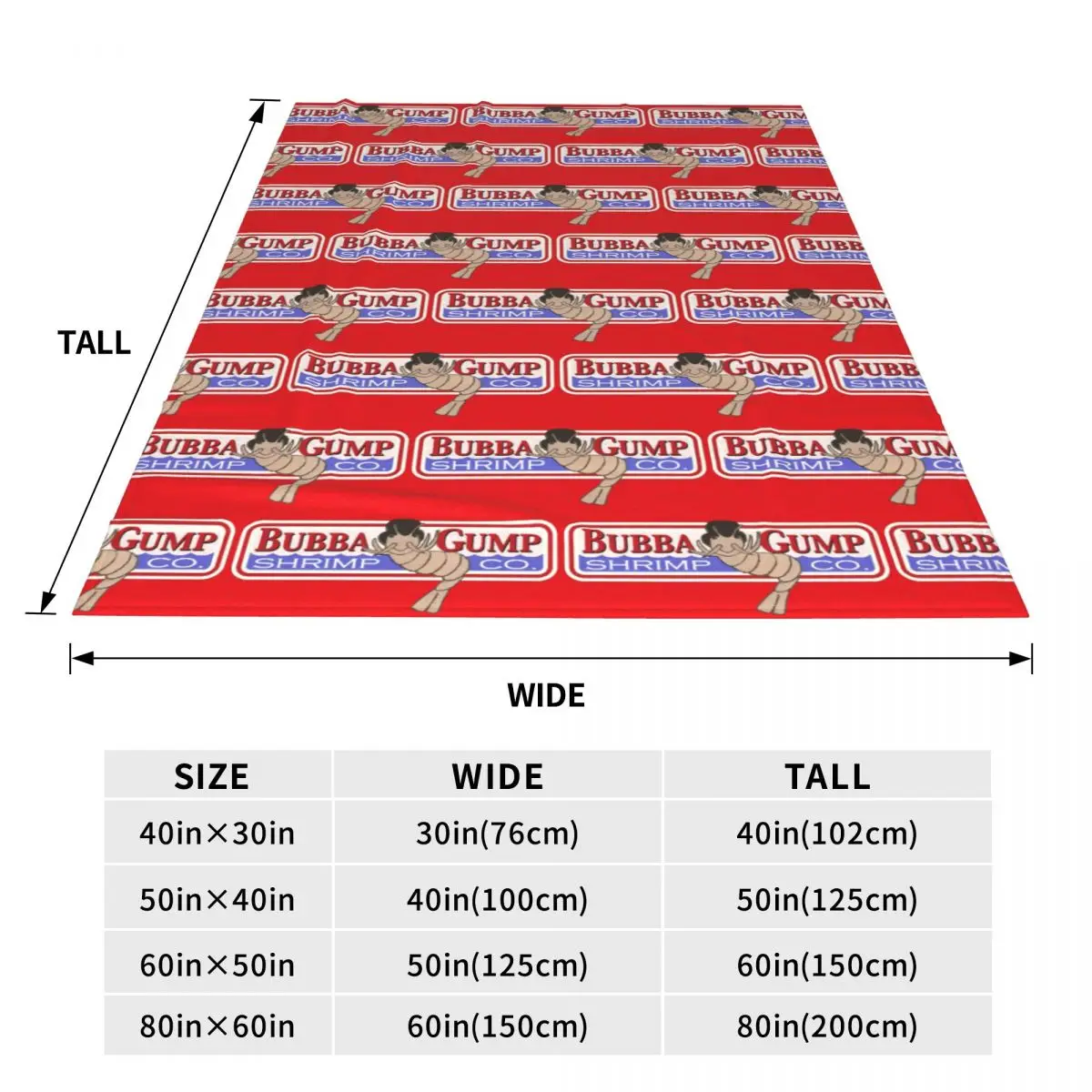Bubba Gump Shrimp Forrest Movie Geek Blankets Soft Warm Flannel Throw Blanket Bedding for Bed Travel Home Couch