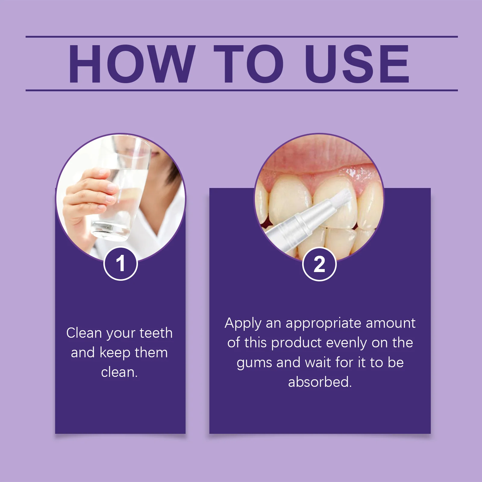 Gel para el Cuidado de las Encías Morado, Rutina Diaria de Higiene Bucal, Calmante para Encías Sensibles, Fórmula Natural a Base de Plantas, Portátil, Refrescante, en Formato de Bolígrafo