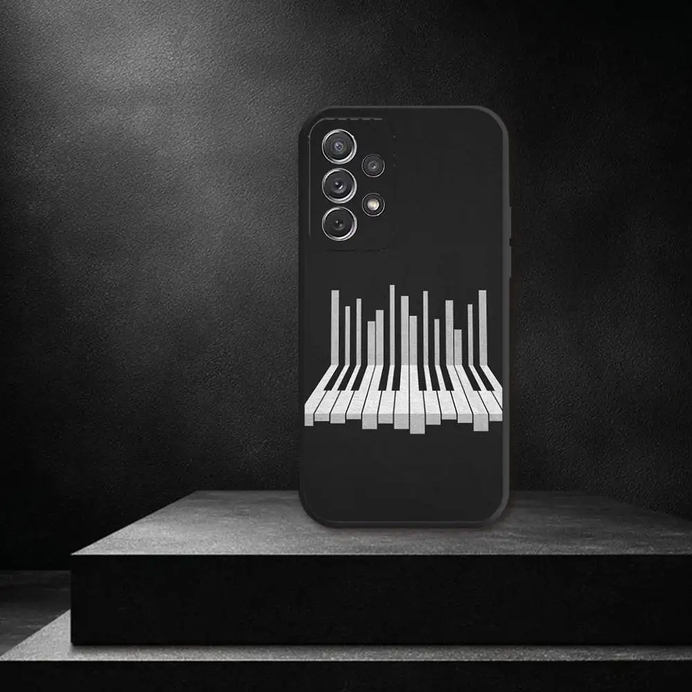 Klavier-Klassikmusik-Handyhülle für Samsung S 25,24,23,22,30,21,10,9,Ultra,Plus,Lite,FE,4,5G, schwarze weiche Hülle
