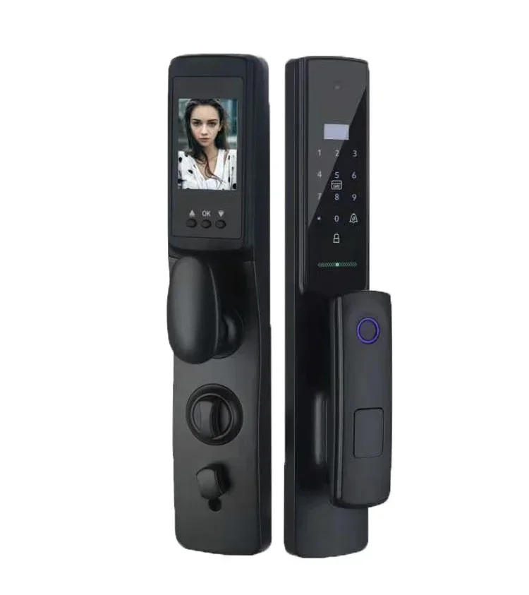 Camera Fingerprint Password Smart Door Lock Security Anti-Theft Lock With Peephole Video Camera