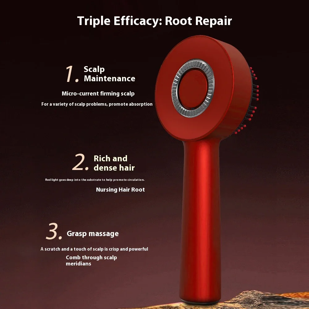 3 Modes Electric Massage Comb Portable Red Light Laser Comb for Hair Follicle Hair Follicles On The Head Essence Oil Applicator