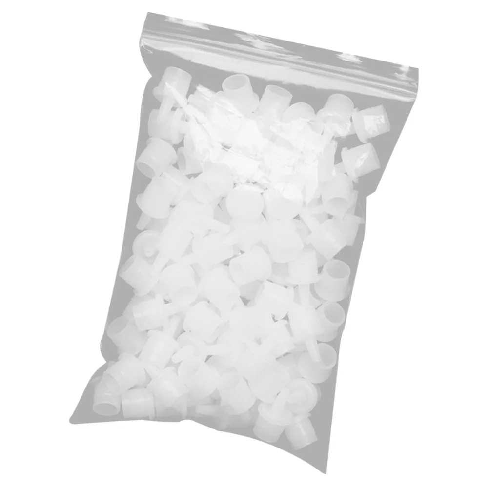 Bouchons de bouteille de colle pour cils, 100 pièces, bouchon en plastique, buse de remplacement, Tunnel d'étanchéité pour Extension de cils, distributeur de colle