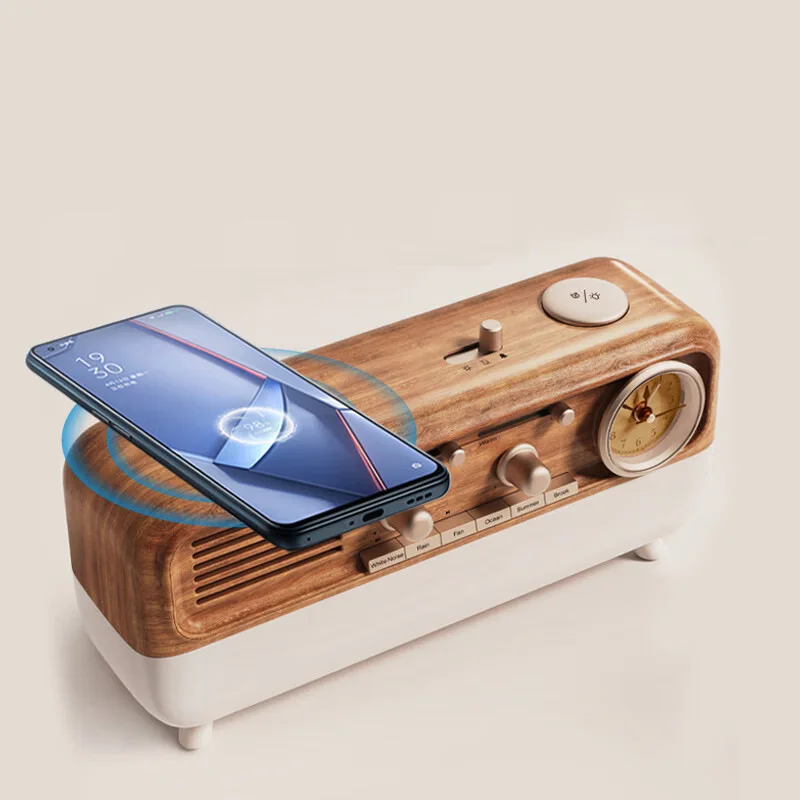 

Multi Functional Bluetooth Speaker Natural Scene Adjustable Dual Colors Ambient Light White Noise Retro Creative Sleep Sound Box