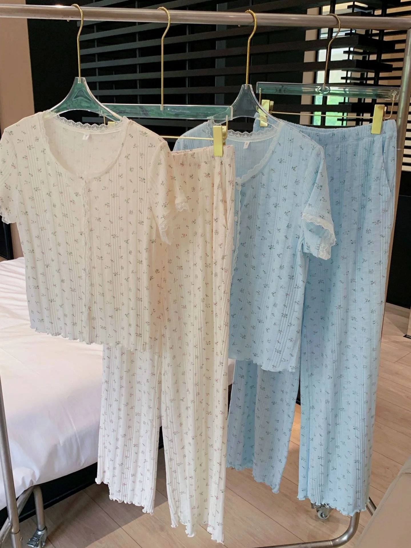 2026-new-knitted-cotton-lace-floral-print-ladies-short-sleeve-long-pants-nightgown-home-clothes-set-comfortable-breathable-su