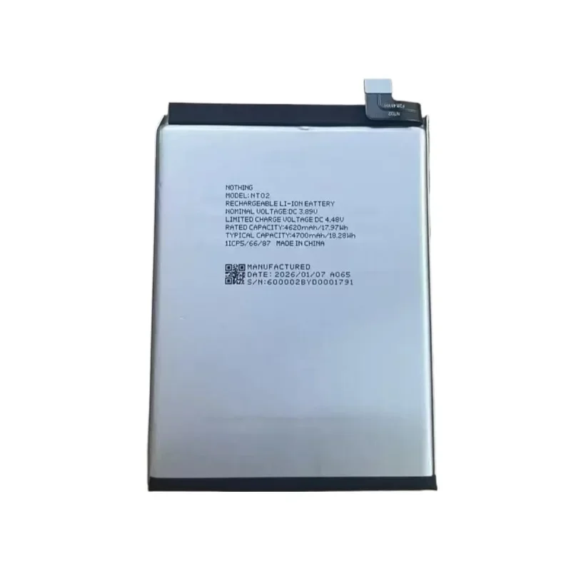 NT02 4700mAh High Capacity Li-ion Replacement Battery Compatible with Nothing Phone (2), Smartphone Repair Spare Part