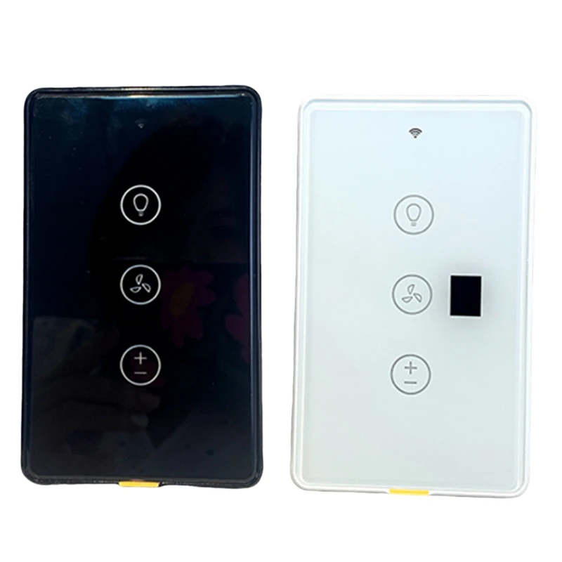 Smart Home Wifi Fan Light Switch Wall Remote Control Touch Panel Switch Tuya APP Voice Timing Control US-Plug