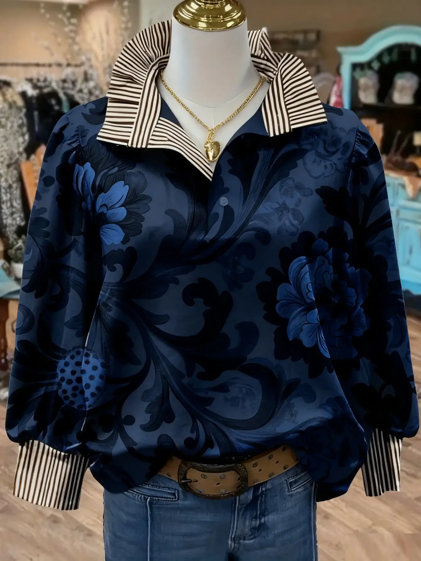 

2026 Women's new casual jeans with a variety of colorful western prints, loose wide leg design, Regular version