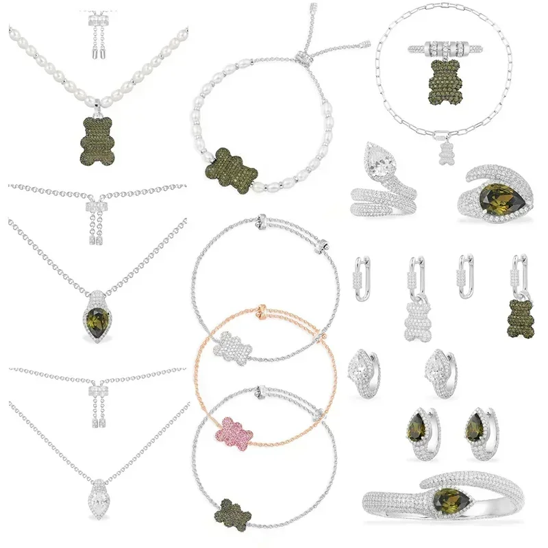 LI KI High quality 925 Sterling Silver January 2023 New Green Bear Snake Earrings Fashion Exquisite Send Friends Gifts