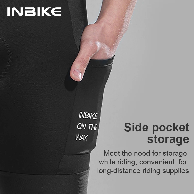 INBIKE Men\'s Cycling Bib Shorts 3D Padded  MTB Bike Shorts Pants Man Road Cycling Pants Bicycle Shorts Tights UV Protection