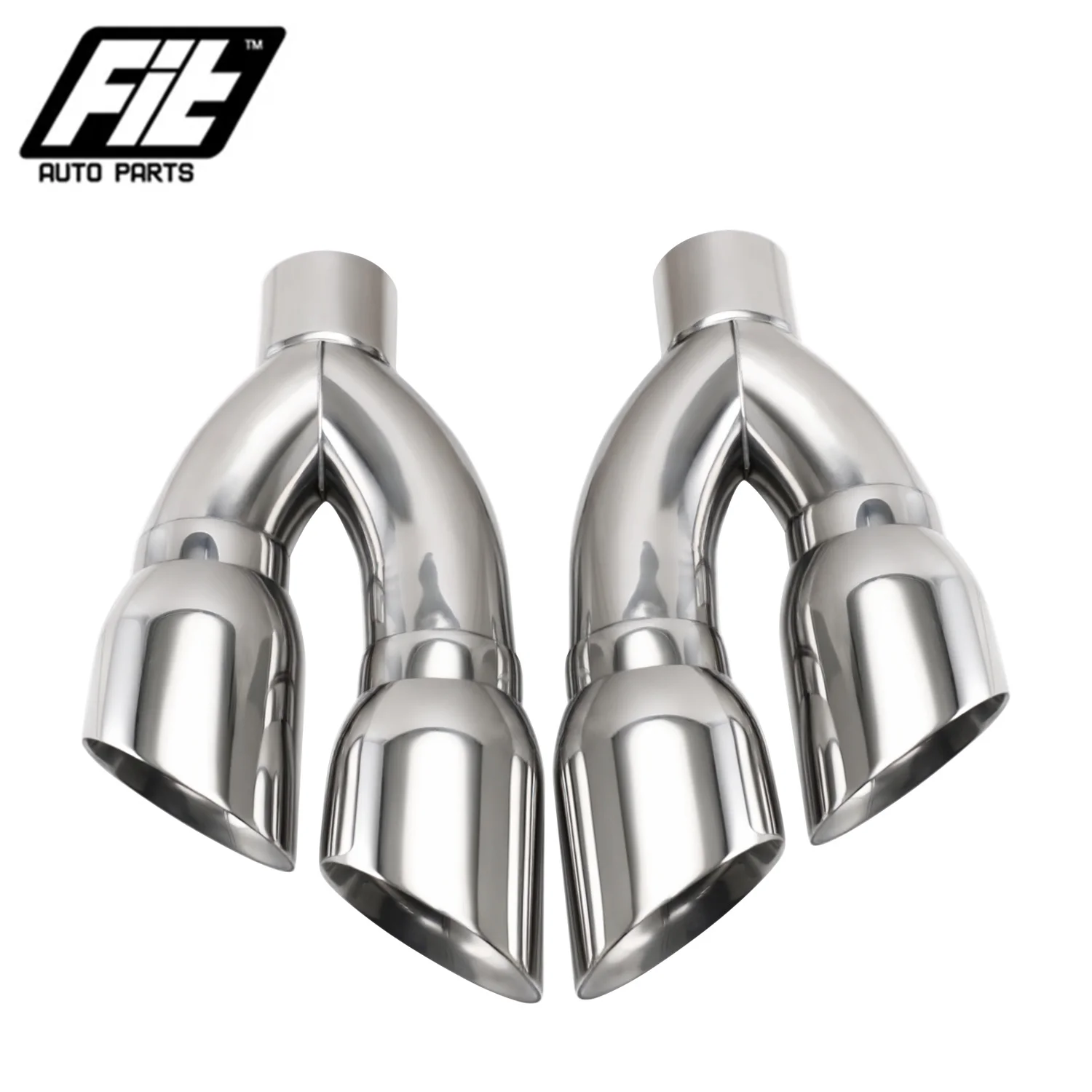 Stainless Steel Inter 80mm Inlet 102mm Exhaust Pipe 102mm Double Slant  Car End Muffler Modification 1PCS