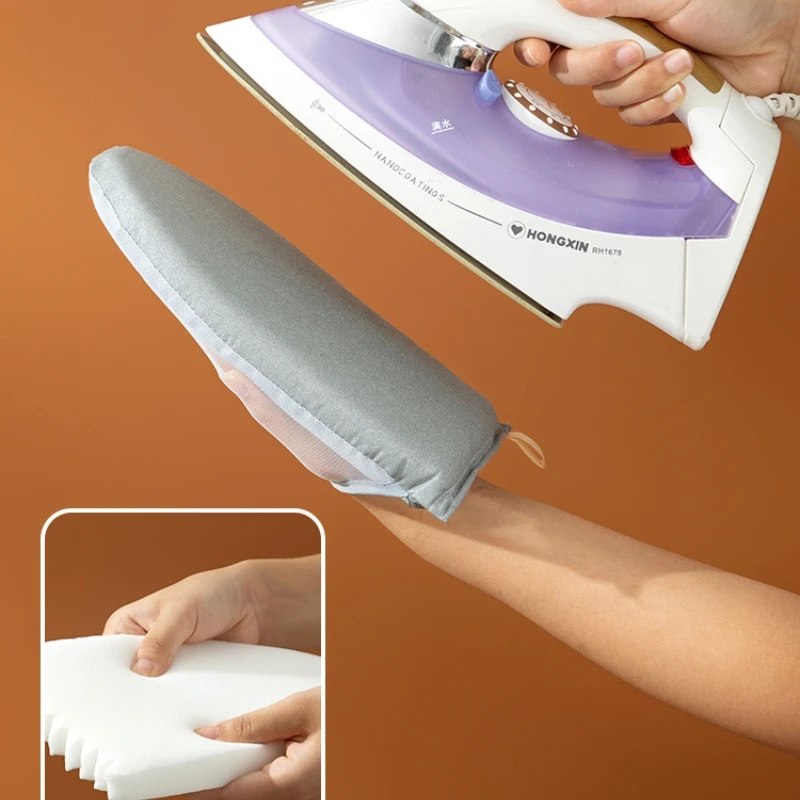 Hand-Held Mini Ironing Pad Portable Heat Resistant Waterproof Garment Sleeve Steamer Board Holder Ironing Gloves Protective Mat