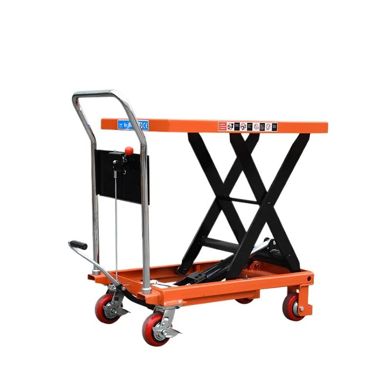 Scissor lift platform truck Mobile manual hydraulic platform forklift mold truck Lifting table trailer