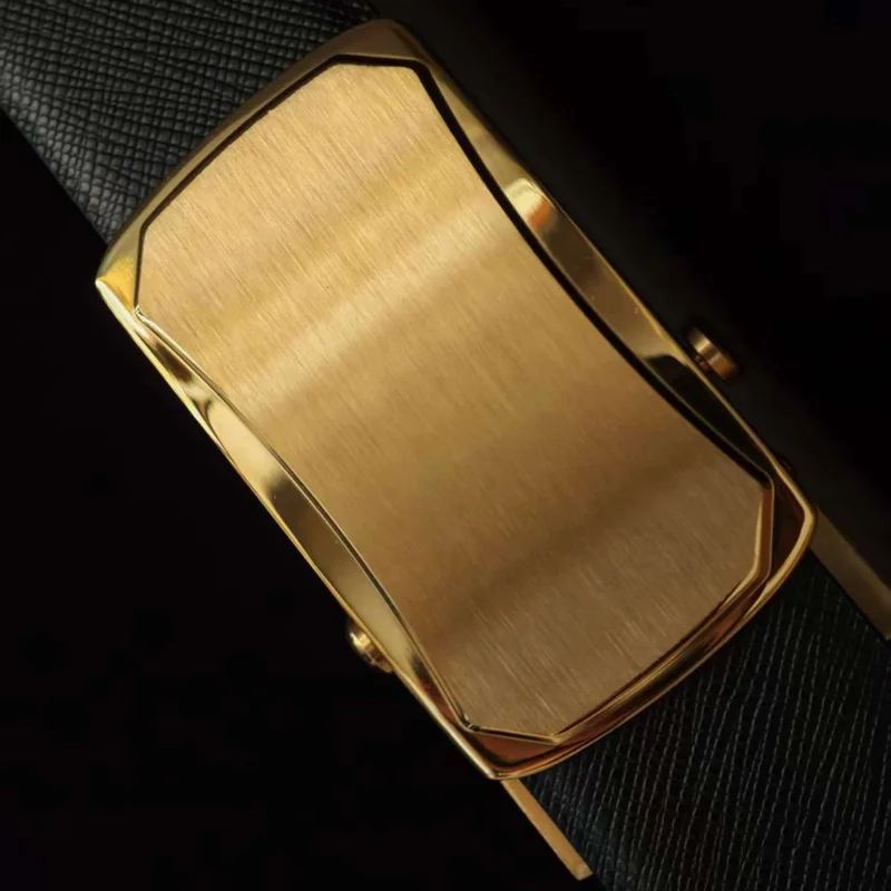 高級 3.4cm ユニセックスベルト - 穴なし調節可能、ステンレススチールバックル、リバーシブルクロスグレインレザー