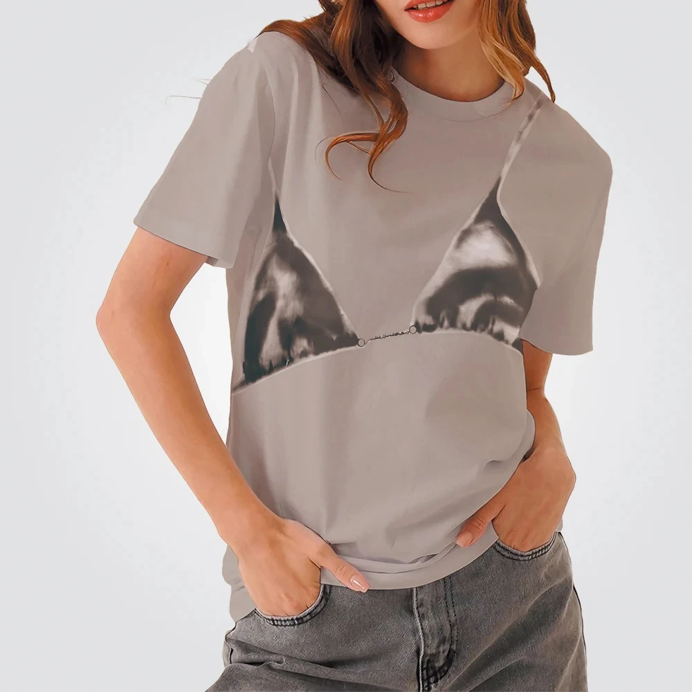 Summer Popular Bikini Tee 3D Print Y2K Hot Girl Clothes For Women O-neck Short Sleeves Casual Street Plus sized Female Clothing