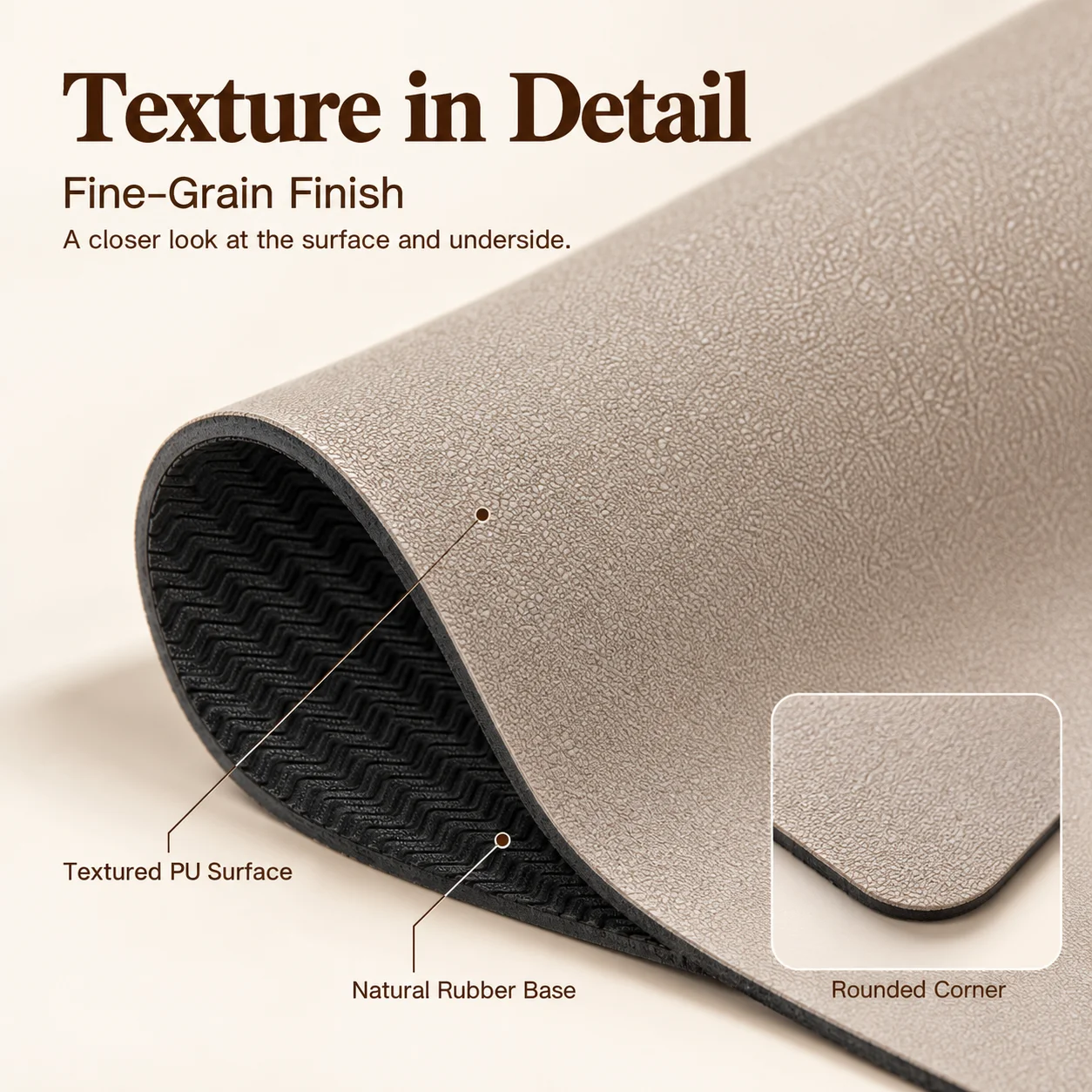 Wide Textured PU Natural Rubber Yoga Mat Plain Fitness Mat for Pilates and Floor Stretching HOT!