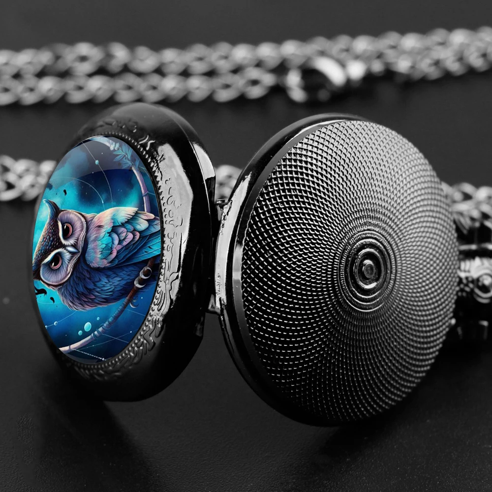 Animal Owl Steampunk Quartz Pocket Watch for Women Men Kids Unique Cat Design Vintage Clock Watches Chain Jewelry Pendant Gift