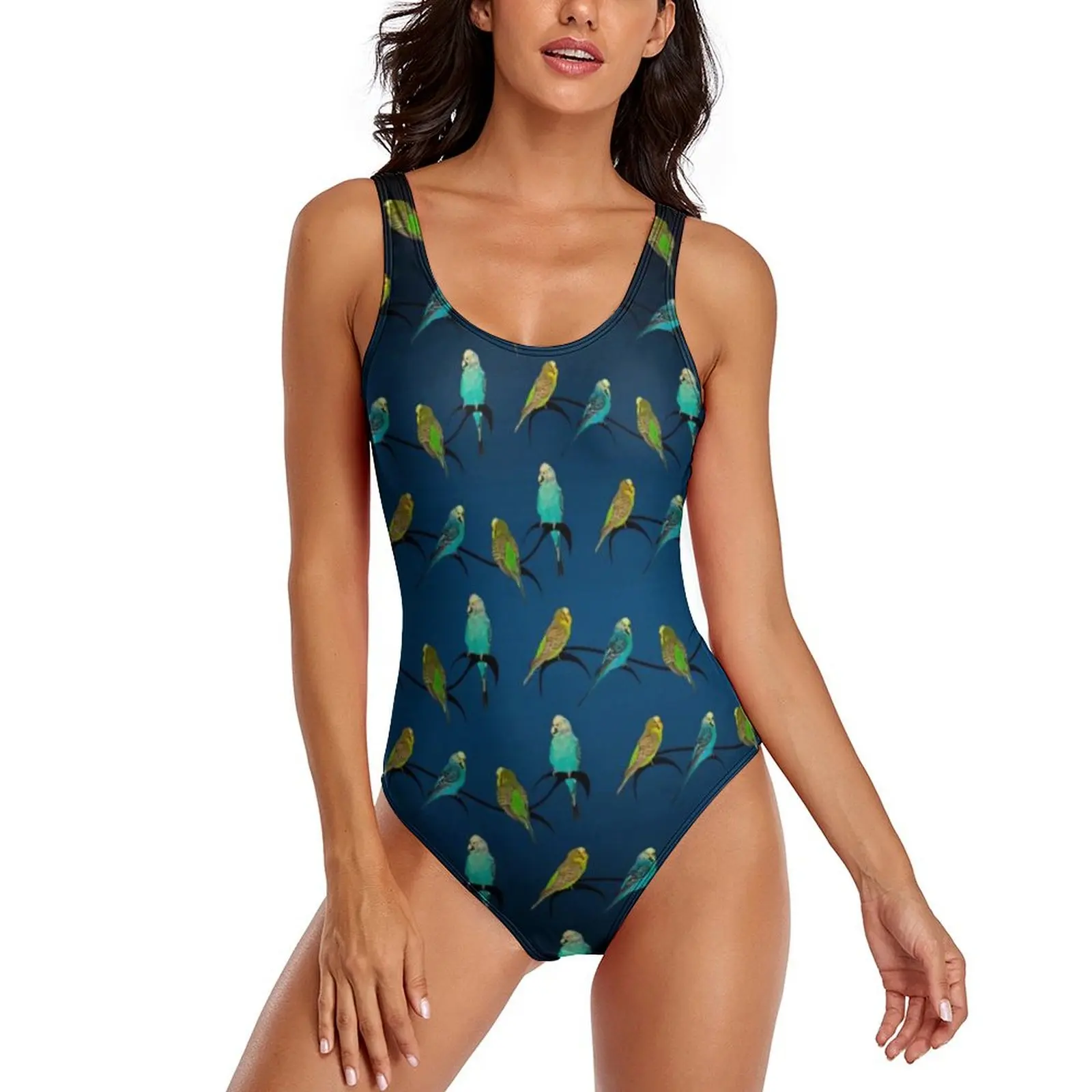 

Birds Pet Swimsuit Budgie Swimwear One-Piece Holiday Pool Design Bodysuit Backless Bathing Suits Lady Push Up Sexy Beach Outfits