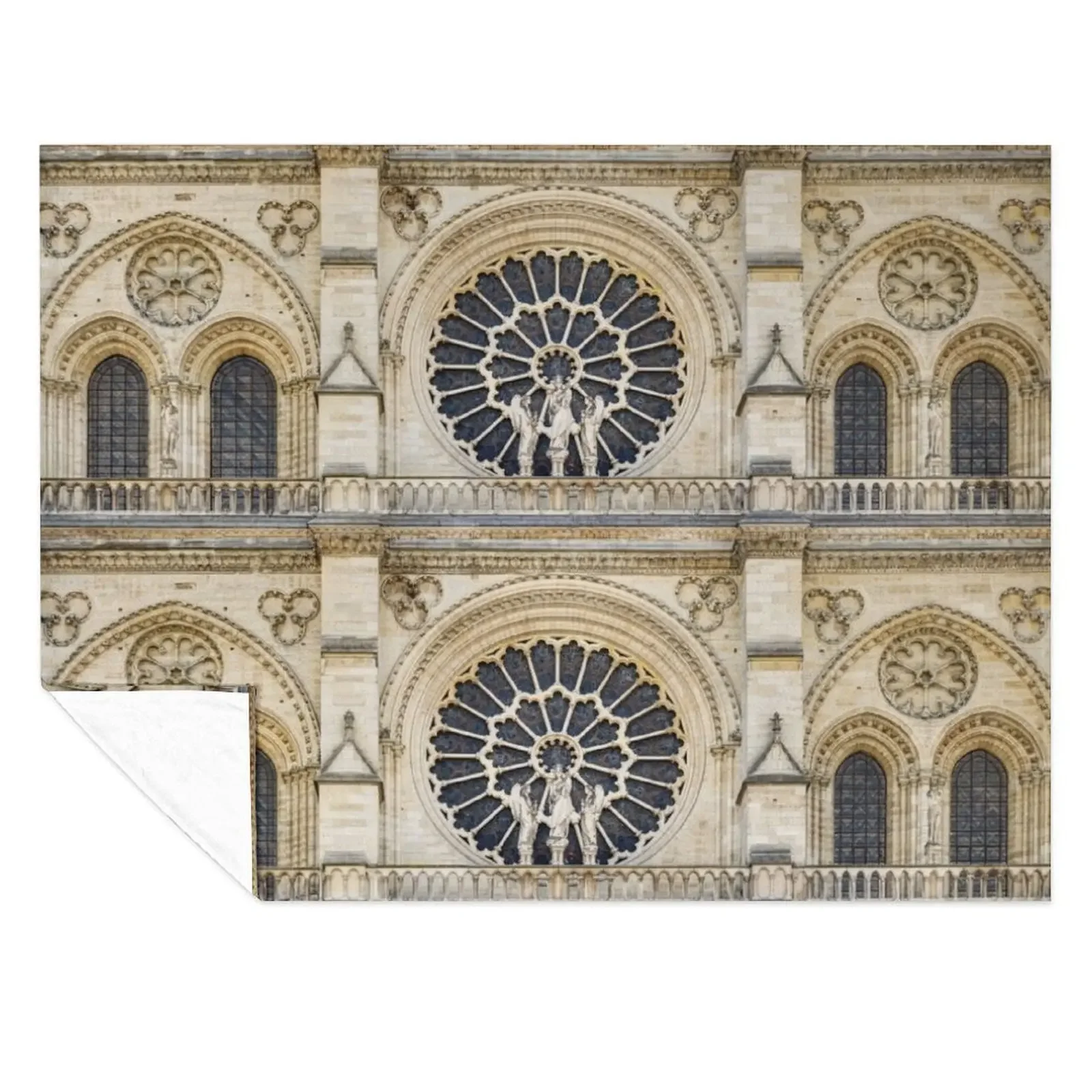 

Notre-Dame Rose Window Throw Blanket Thermal Tourist Large Moving Blankets