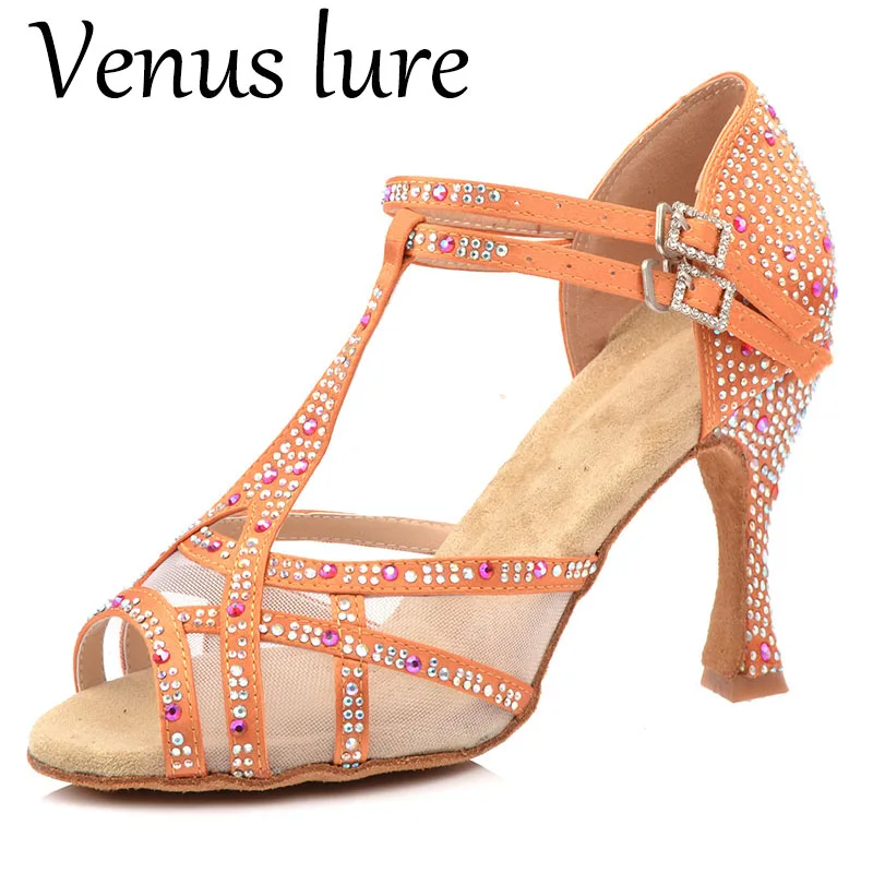 Venus lure Custom Standard Ballroom Dance Sandal Rhinestone 9CM Heel Dancing Shoes