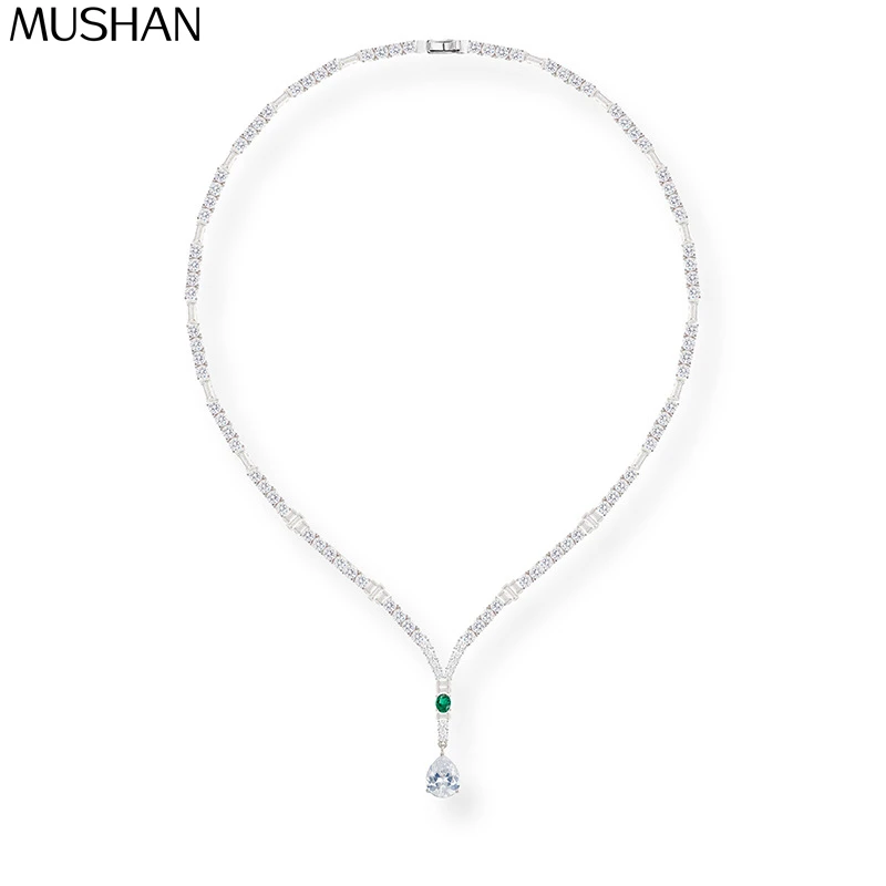 

MS Luxury Jewelry Drip Necklace 925 Silver Light Luxury Texture Niche Design Pendant For Women'S Evening Wear Collarbone Chain