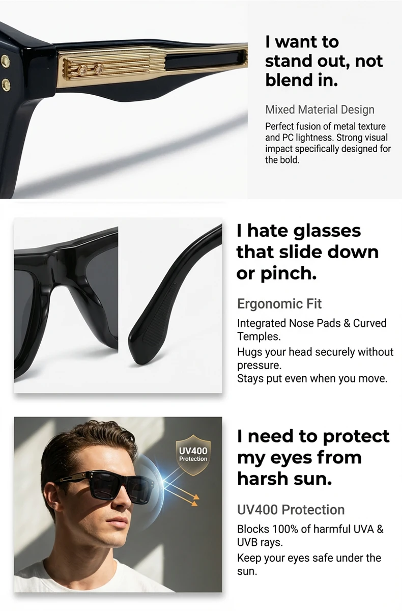 Steampunk Klassische Quadratische Sonnenbrille Männer 2026 Luxus Marke Vintage Punk Outdoor Sonnenbrille Für Männliche Trendy Brillen UV400 Shades – Detail 3