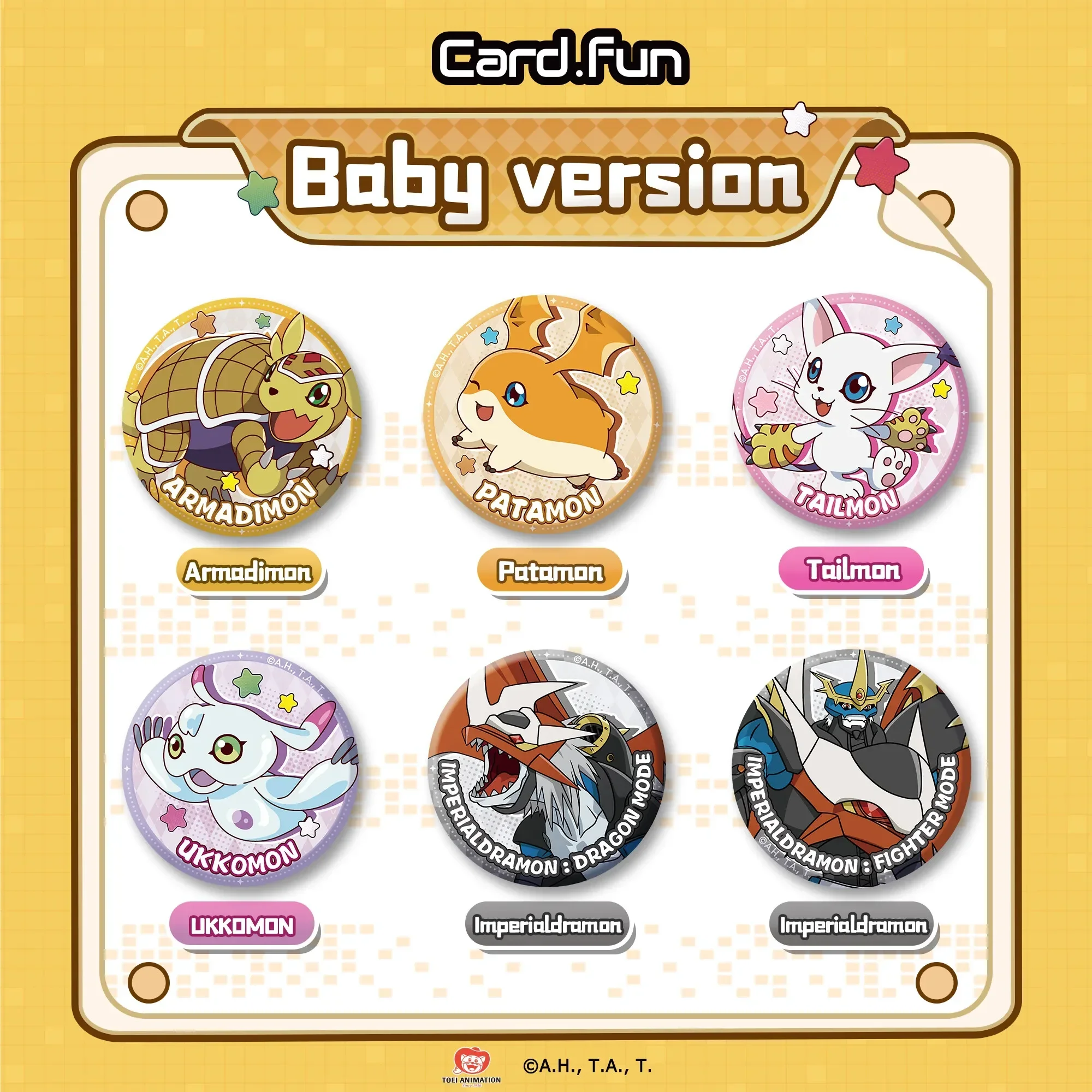 16PCS CARDFUN Digimon 02 Mini Button Pin Badge Set 1 inch Officially Licensed Collectible Buttons