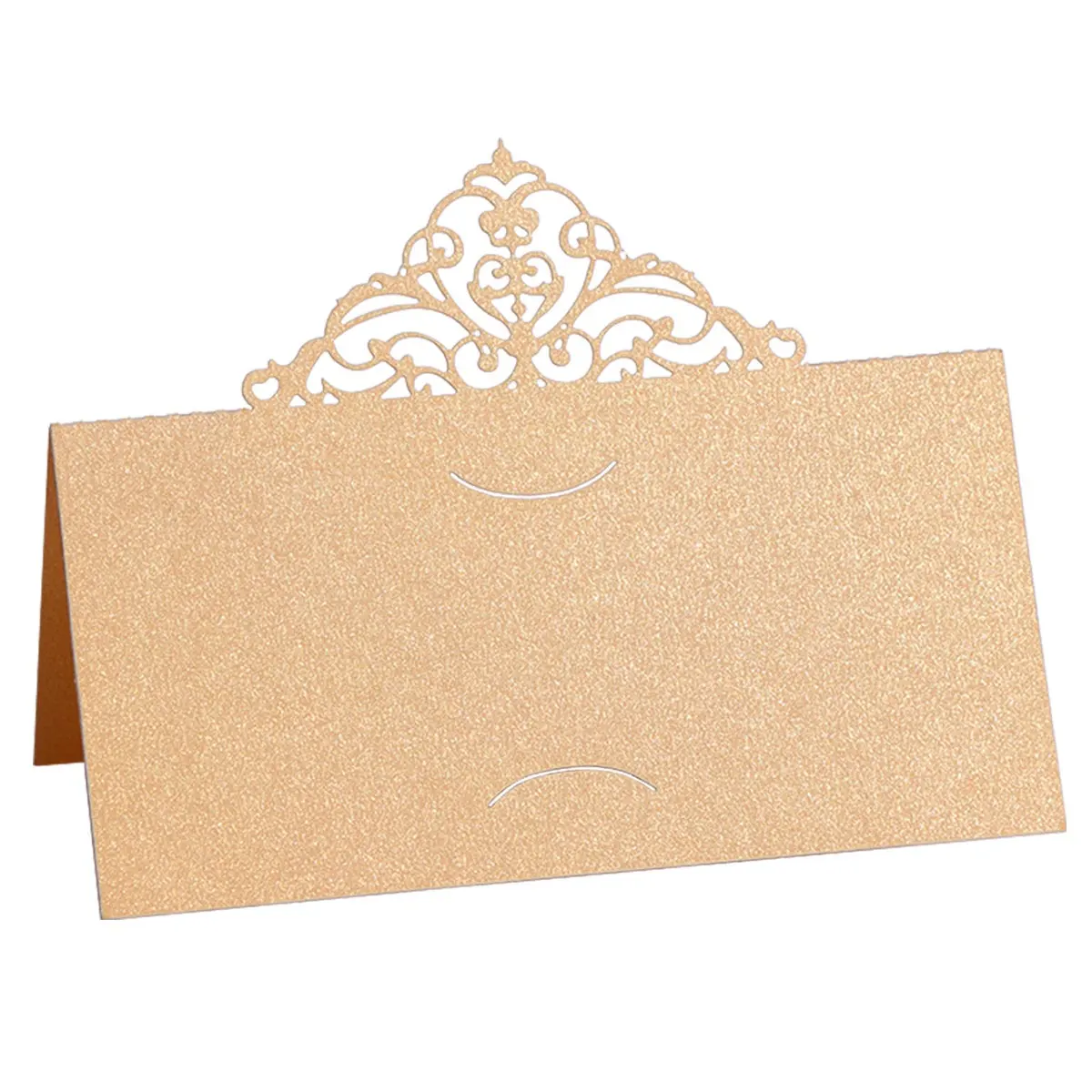 

50Pcs Sophisticated Intertwining Hollow-Out Tent Style Place Cards for Formal Events Wedding Stationery Table Decoration