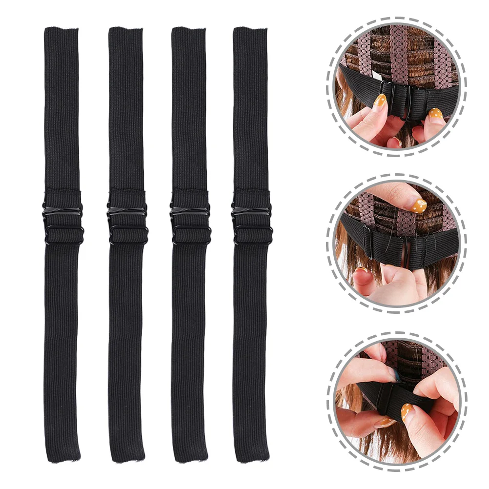 

4Pcs Elastic Bands Non-Slip Adjustable Breathable Rim Bands Lightweight Hair Extension Supplies for Home Salon