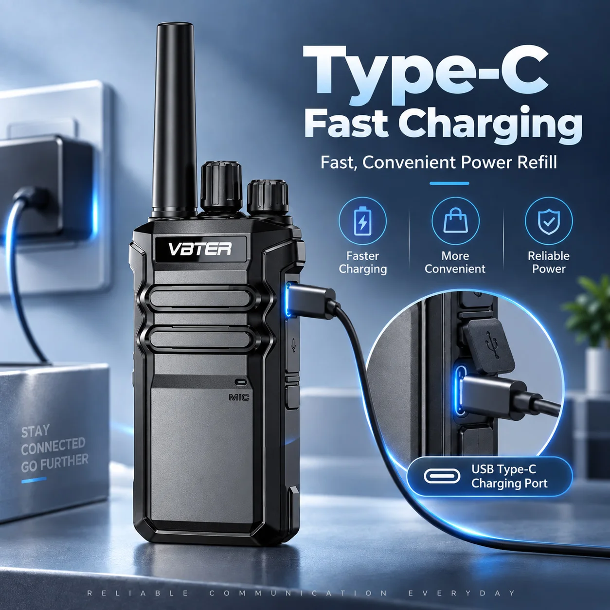 VBTER VBT-77 PMR446 License-Free Walkie-Talkie 16-Channel with VOX for Commercial And Outdoor Activities