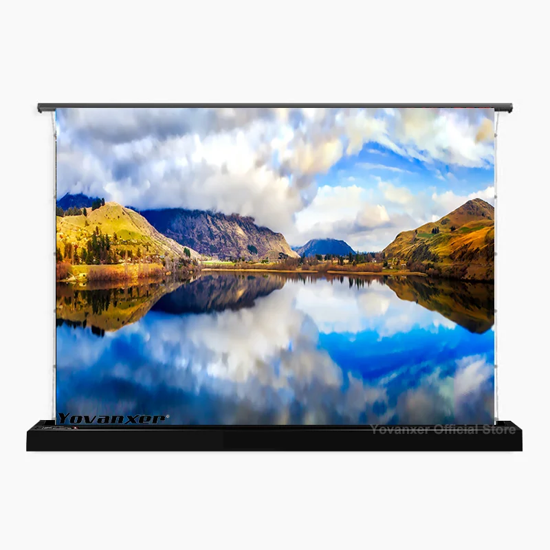 

72 Inch Black Diamond 16:9 ALR Electric Floor Rising Stand Projector Screen for Long Throw/Normal Projector with Dongle