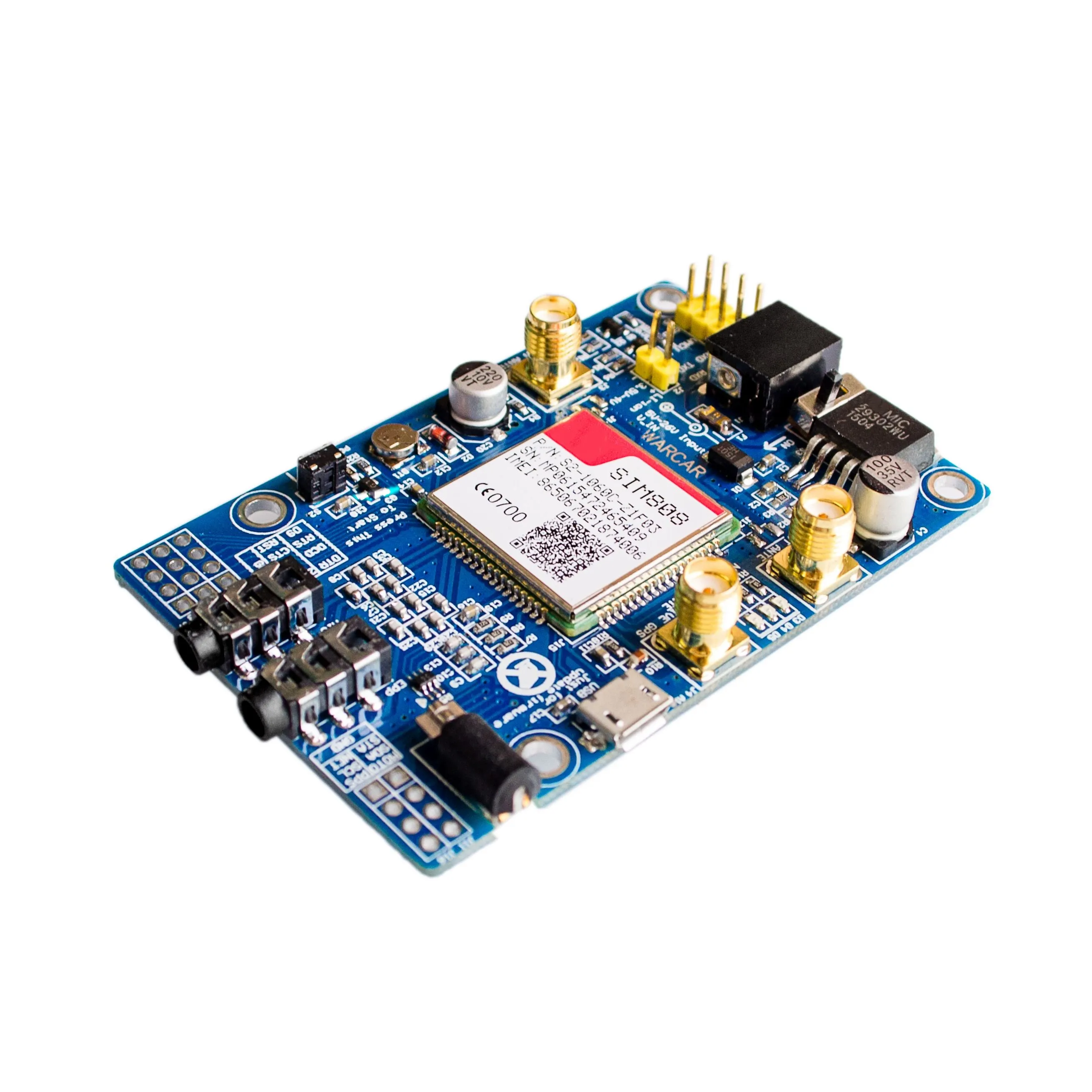 Imagem -02 - Placa de Desenvolvimento do Módulo Sim808 com Antena Gps Gsm Gprs Gps Ipx Sma Raspberry pi 2g 3g 4g Cartão Sim