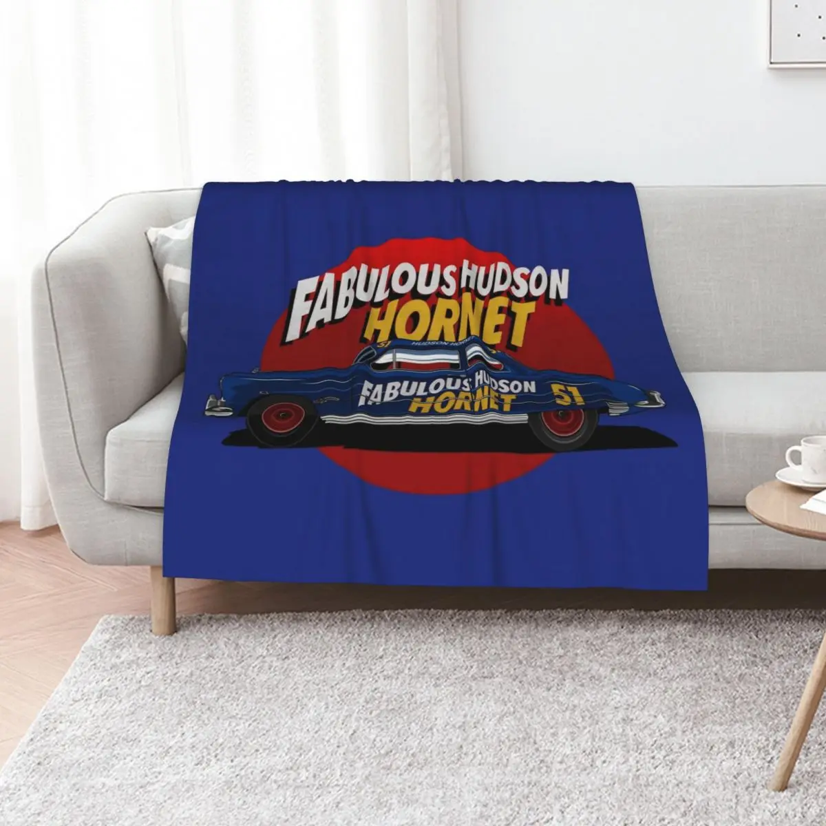 Fabulous Hudson Hornet illustration by petrothings Throw Blanket Stain Resistant Cozy Warm Blanket