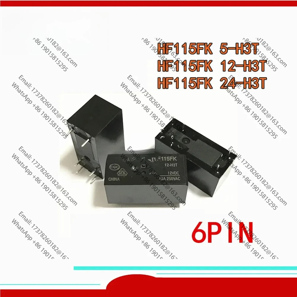 

10PCS/lot 100%New Relay HF115FK 5-H3T 5VDC 12-H3T 12VDC 24-H3T 24VDC 6PIN