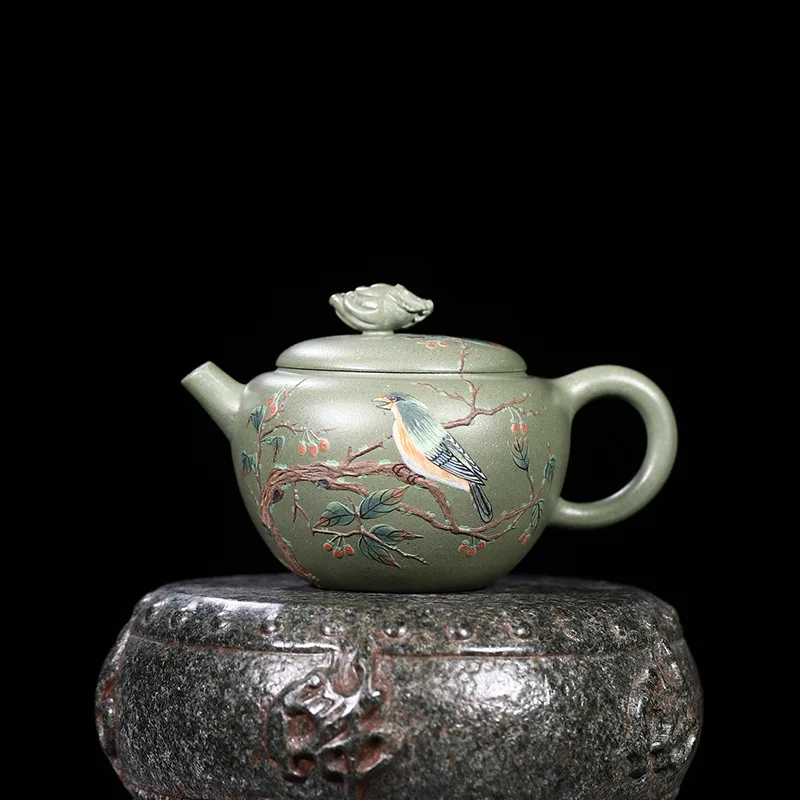 Dropshipping Yixing Pure Handmade Original Purple Teapot With Clay Painting 
