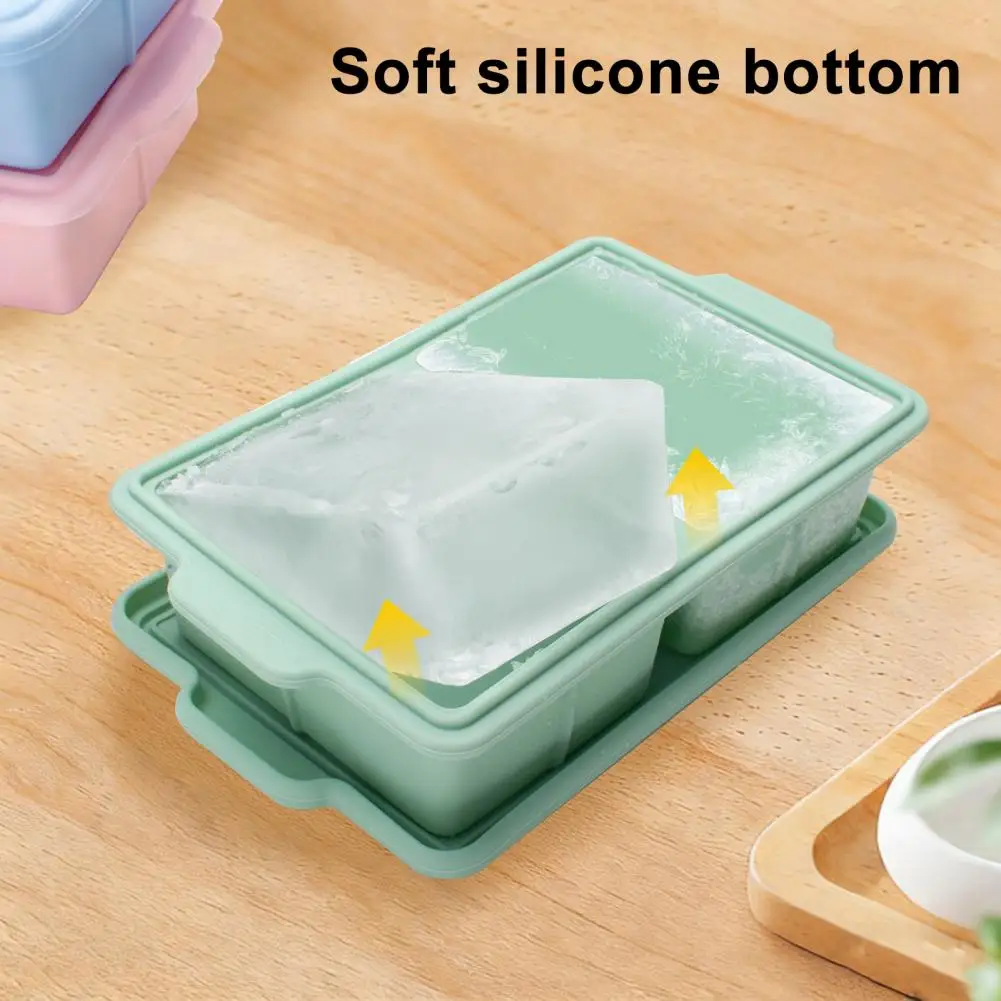 Ice Cube Mold Easy Release Ice Mold Square Ice Cube Tray with Lid Food-grade Silicone Mold for Whiskey Cocktails Leak-proof