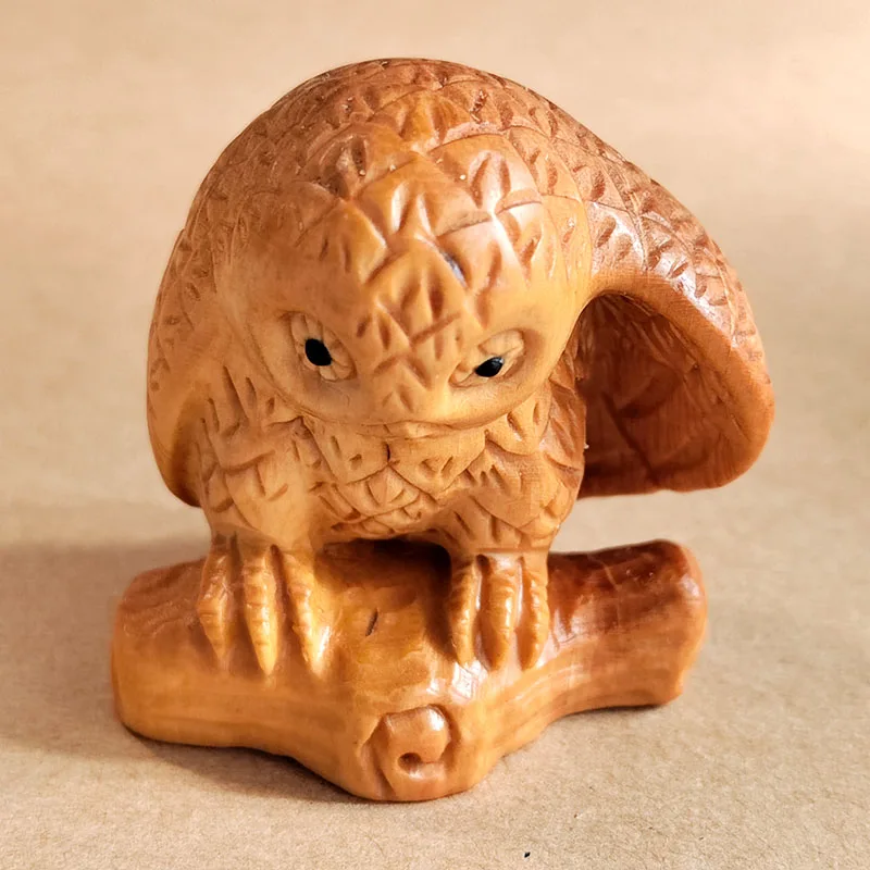 

Q4794 - 2 "резная вручную фигурка Netsuke из ящика-Умная сова