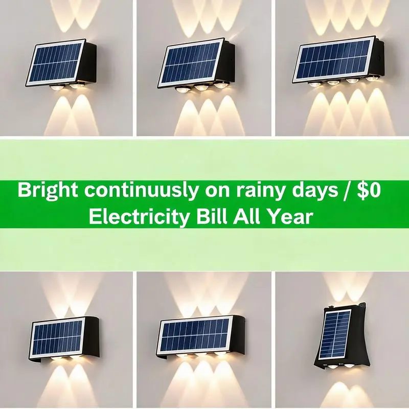 Outdoor Solar Wall Lamp Up and Down Luminous Wall Washer Outdoor Aisle Lighting Street Lamp Garden Lamp