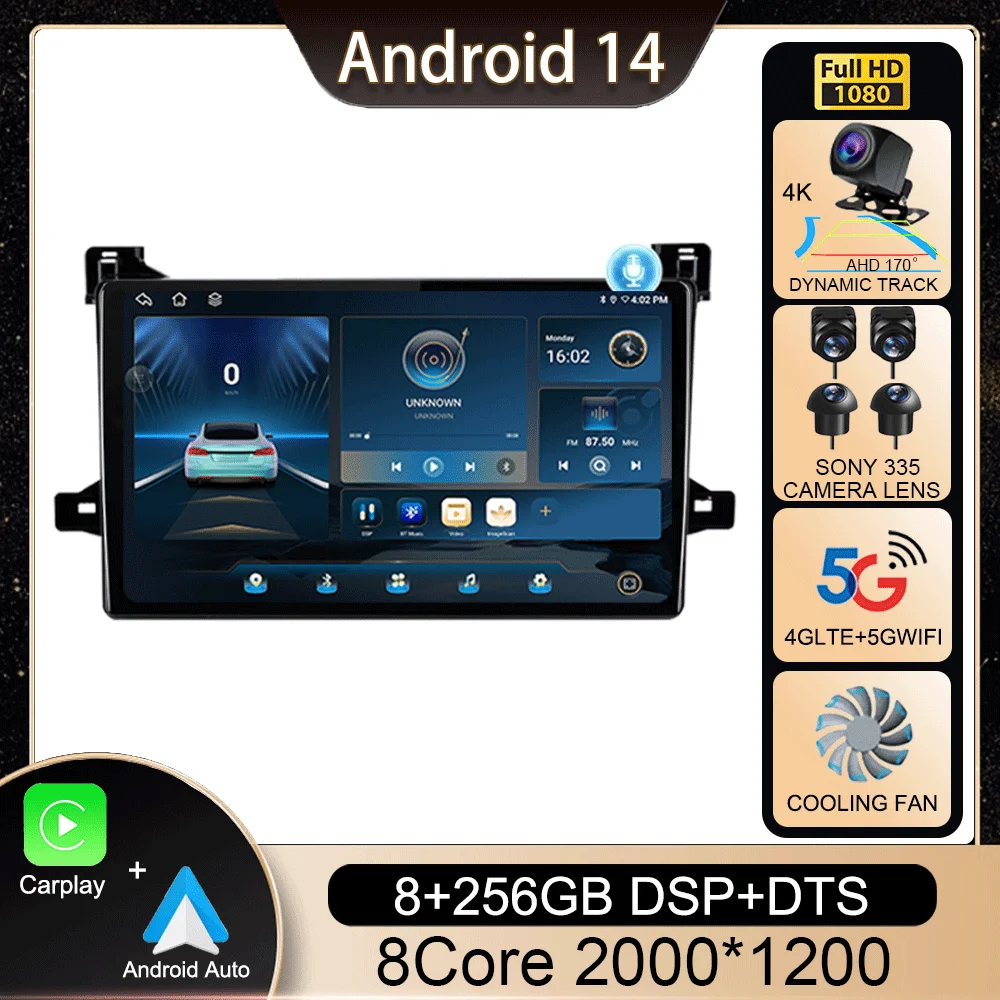 

Android 14 For Toyota Prius XW50 2015-2020 Car Radio Multimedia System Receiver Navigation GPS Stereo Auto Android BT No 2 Din