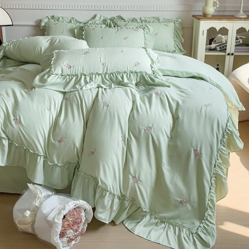 2025 Luxury! Moisture - wicking Bedding Set, Tencel Blend, Solid Color, Keep You Dry All Night, for 1.5m, 1.8m Beds