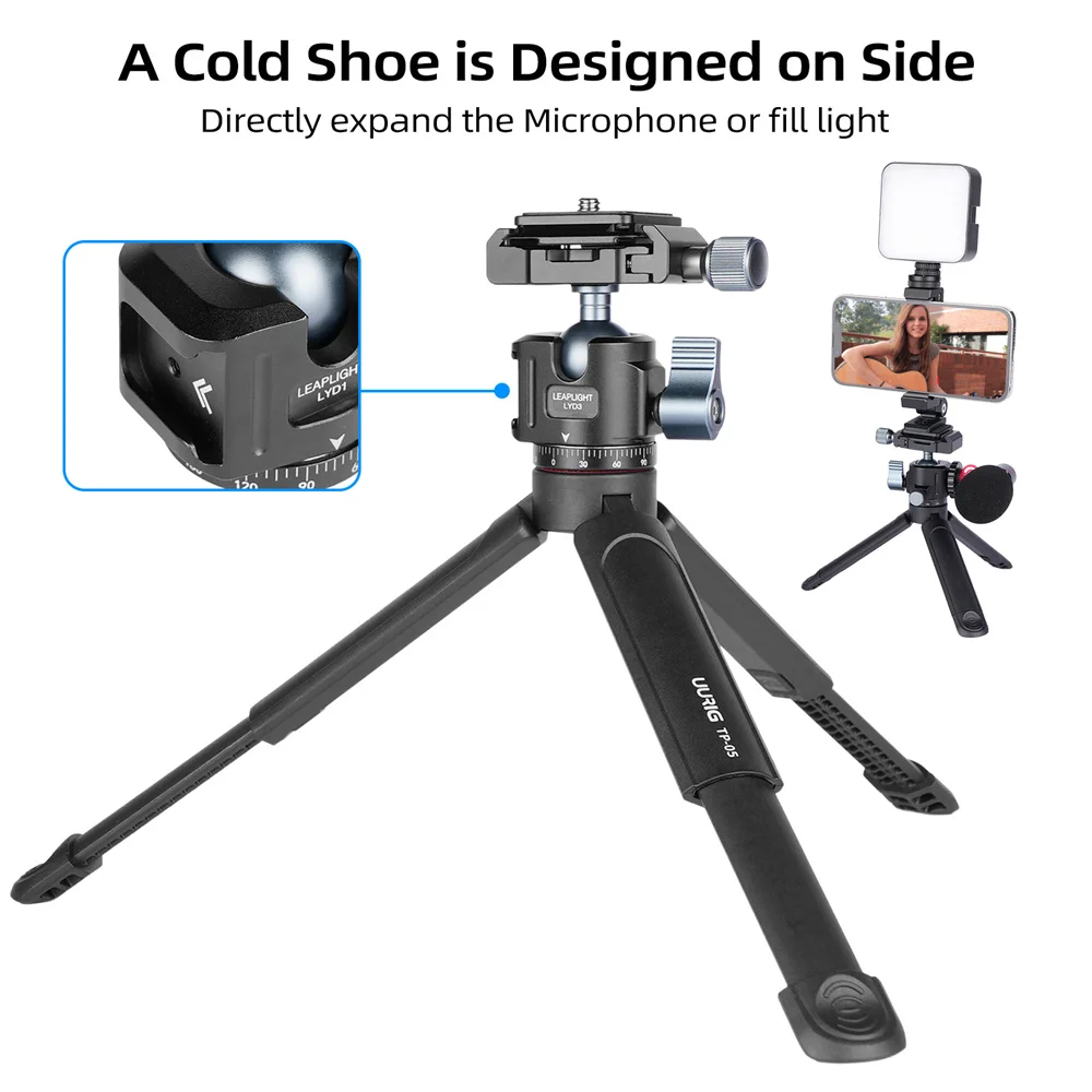 NEW Phone Camera Tripod With Arca Cold Shoe 1/4\'\' Metal Ballhead DSLR Extended Tripod Monopod for Iphone 15  14 Samsung Camera