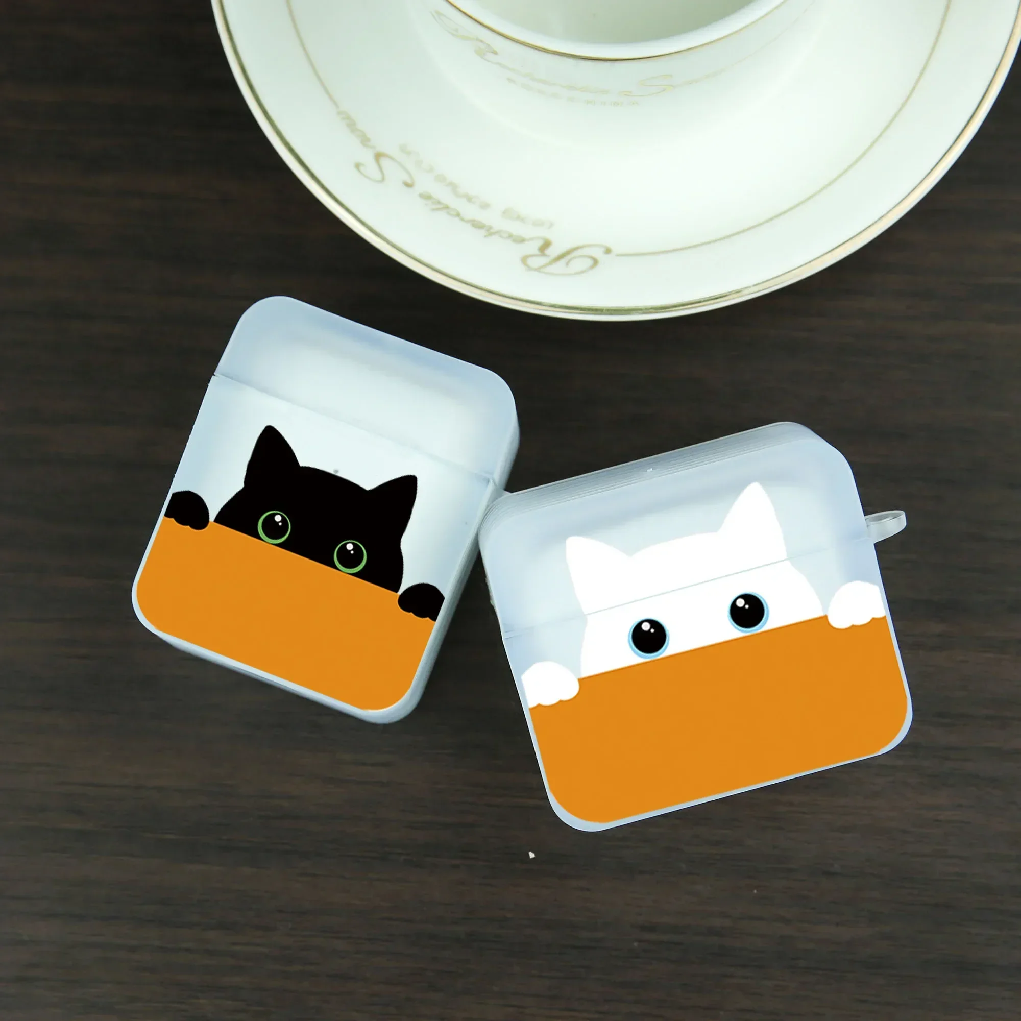 Cartoon Funny Cat Lovers Couple Case for Airpod 4th 2 3rd Pro Earphone Covers for Airpod 2 1 Soft Clear Bags Accessories Skin