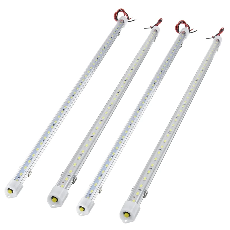 4Pcs 50CM 24V 36 LED Car Interior White Strip Light Bar Car Interior Light for RV Van Cabin Lorry Truck Camper