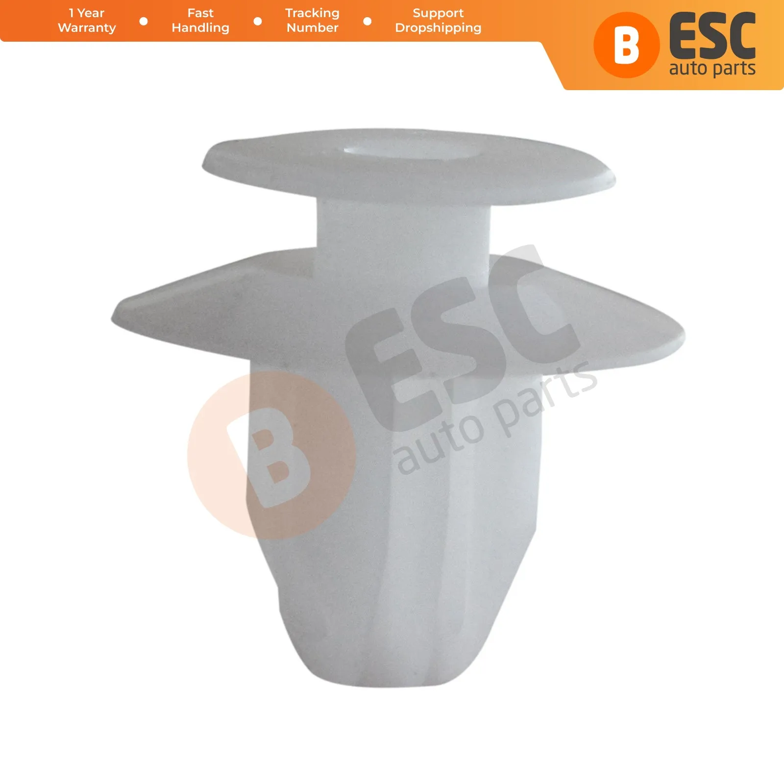 ESC ECF2065 10 Pieces Door Panel Retainer; White Nylon for Honda: 91560-S9A-A01 Toyota:90467-10161