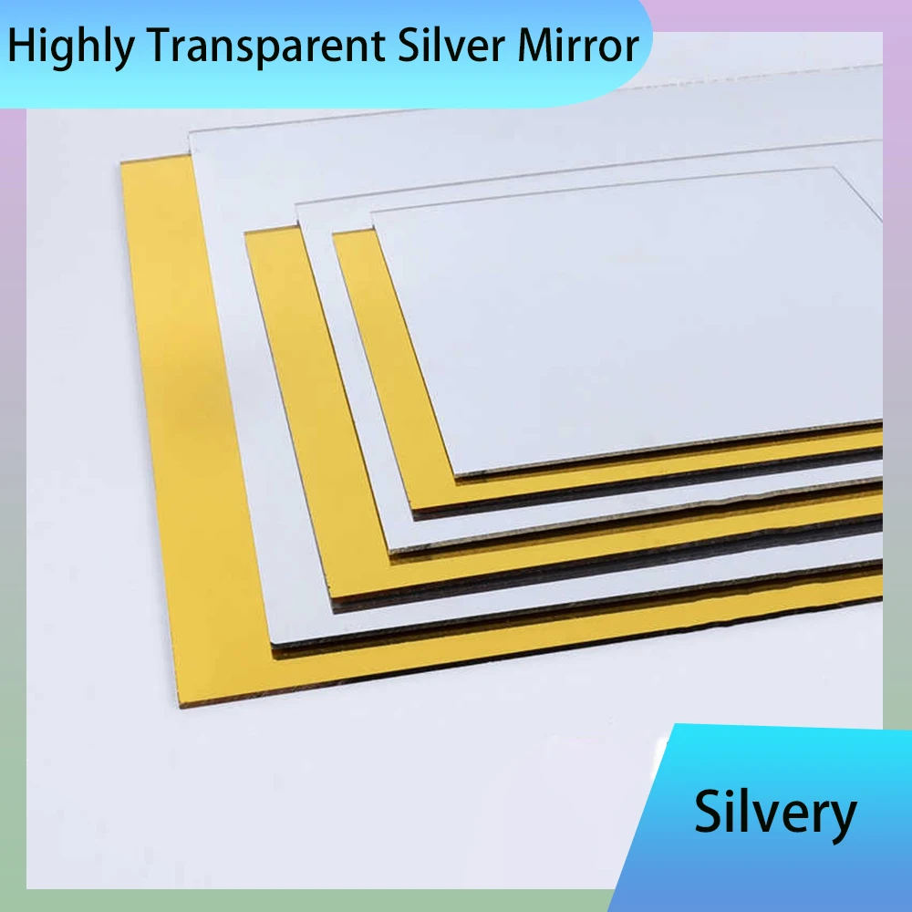 1–6 Stück silberner hochtransparenter Spiegel, 200 x 200 x 1 mm ~ 300 x 300 x 1 mm, geeignet für Heimdekoration, DIY, handgefertigtes Sandtischmaterial
