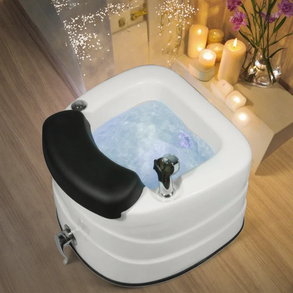 Round Surfing-Shaped Whirlpool Pedicure Spa Chair With Foot Bath for Nail Salon Furniture and Massage Basin