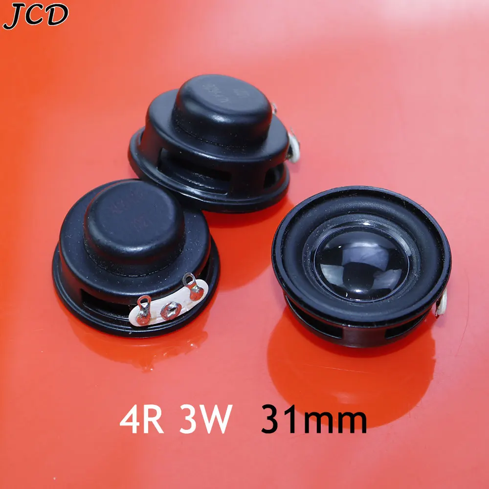 JCD 1PCS 31mm 4R 3W 31mm 4 Ohms 3 Watt Speaker Horn Mini Amplifier Rubber Gasket Loudspeaker Mini Pot Bottom Speaker