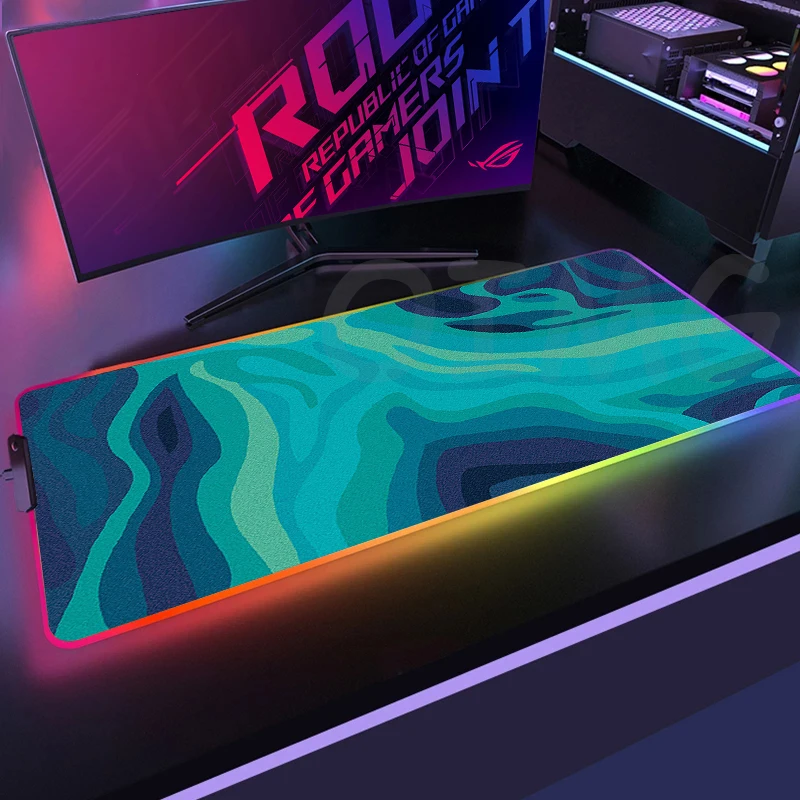 Strata Liquid Large RGB Mouse Pad XXL Gaming Mousepad LED Mouse Mat Gamer Mousepads Luminous Table Mats Desk Pads With Backlit