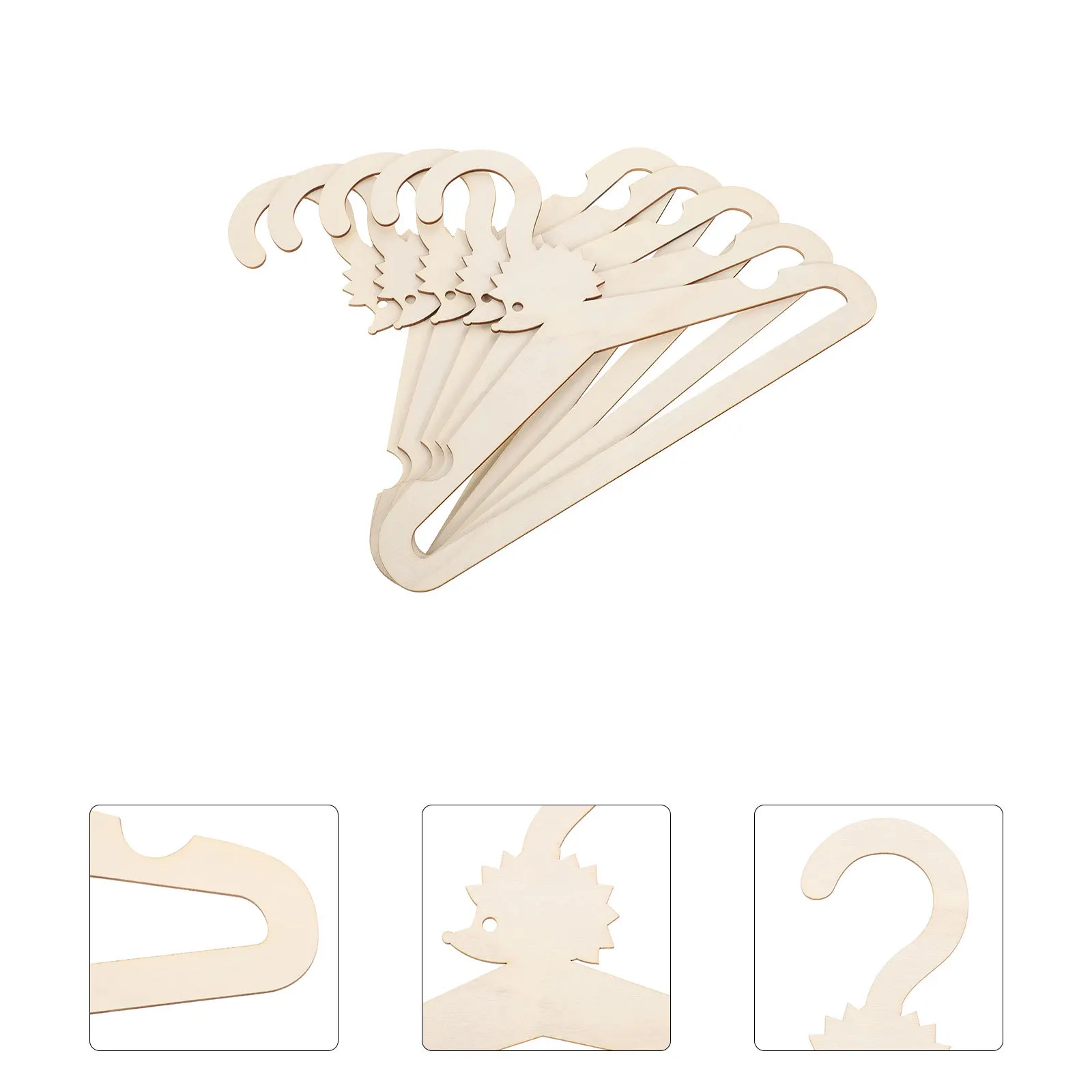 

5Pcs Kids Clothes Hangers Cartoon Animal Wooden DIY Baby Nursery Closet Hangers Infant Clothes Organizer